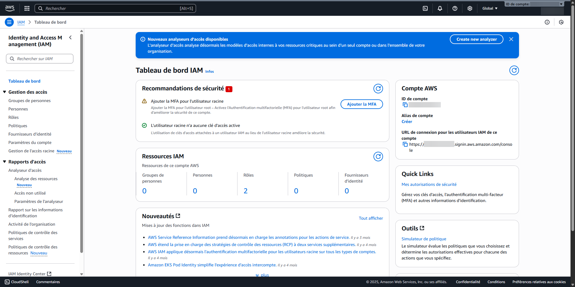Crée des groupes et utilisateurs sur AWS IAM