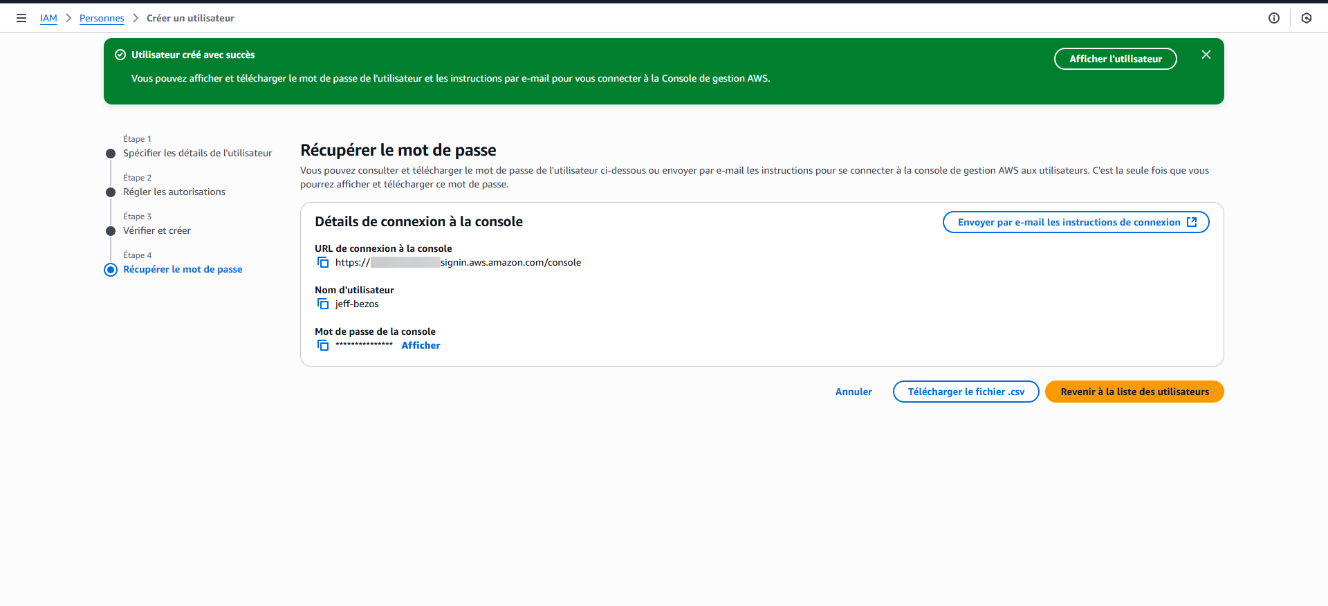 Crée des groupes et utilisateurs sur AWS IAM