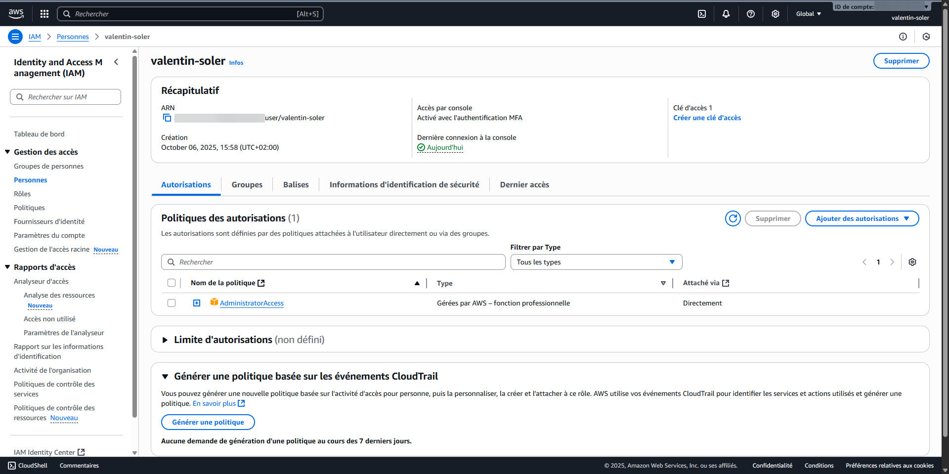 Installation et configuration de AWS CLI