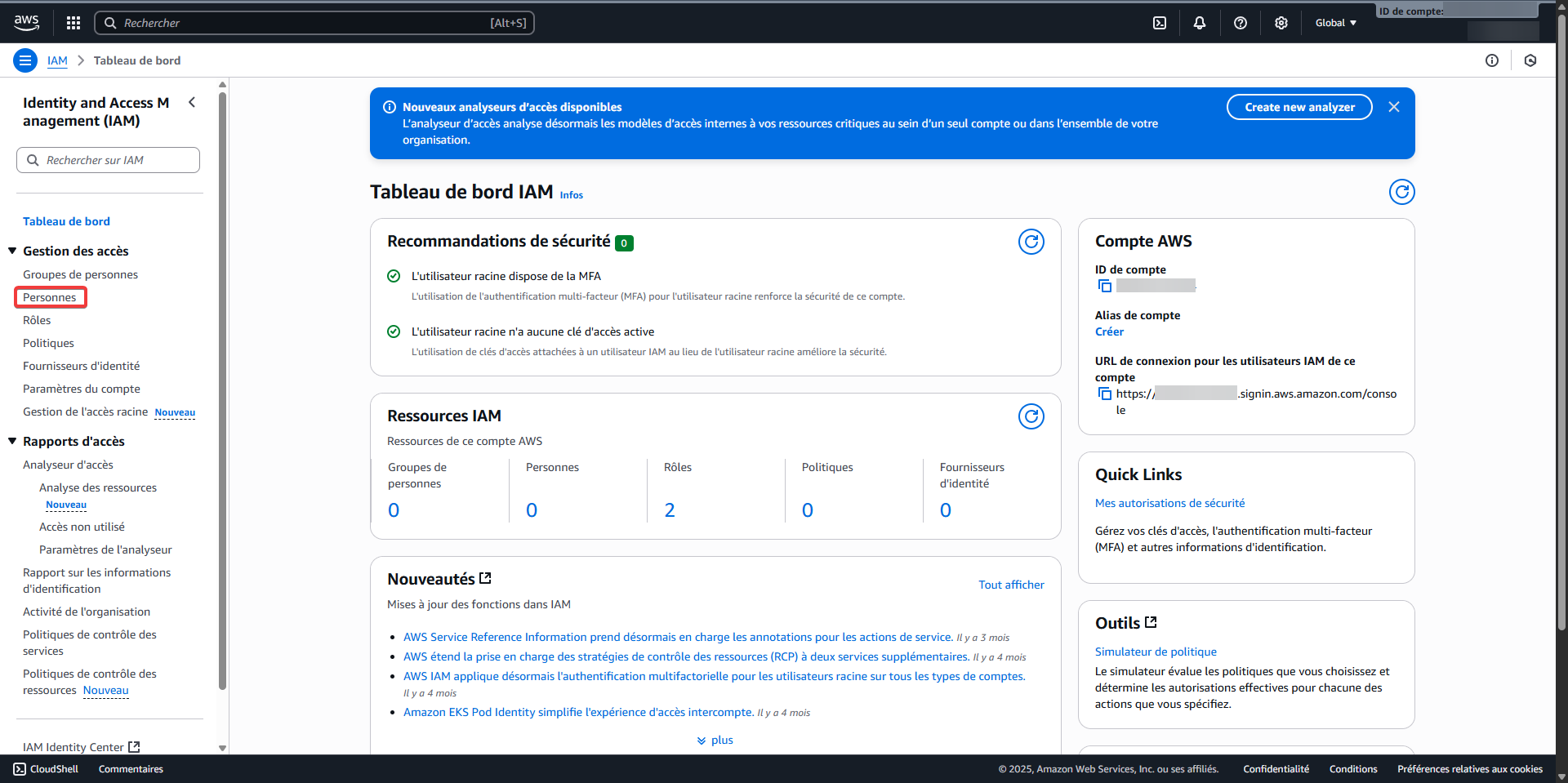 Crée des groupes et utilisateurs sur AWS IAM