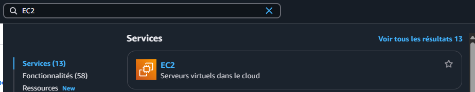 Création d'une instance EC2