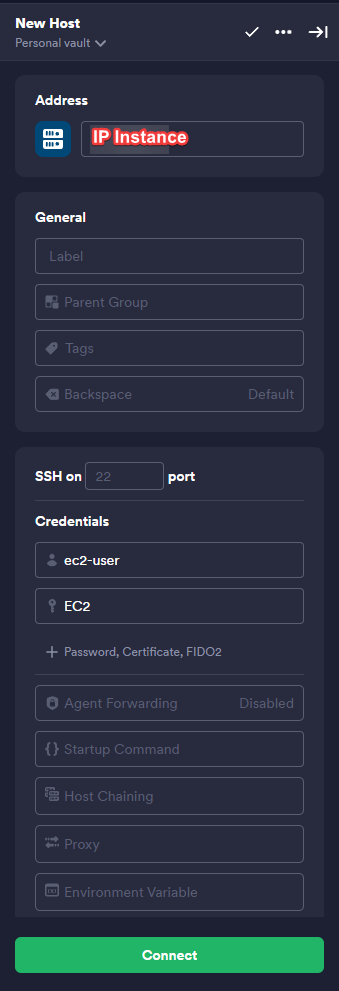 Création d'une instance EC2
